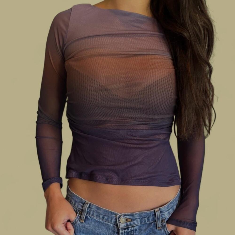 Madden girl purple mesh long sleeve